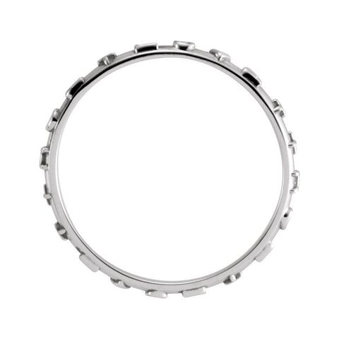 14k White Gold True Love Chastity Ring with Packaging Size 7