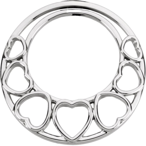 14k White Gold Fashion Heart Pendant
