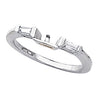 Baguette Accented Wedding Band in 14k White Gold, Size 7