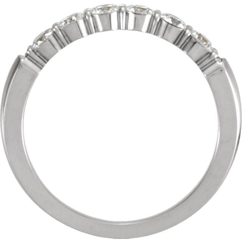 14k White Gold 1/2 CTW Diamond Anniversary Band, Size 7
