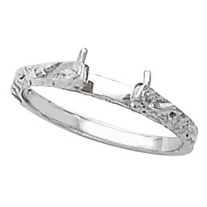 14K White Gold Hand Engraved Band (Size 6)