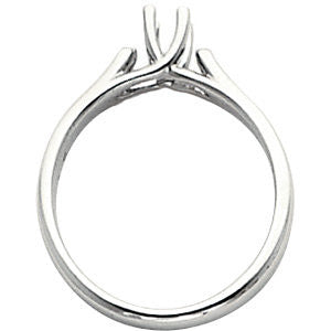 14k White Gold Cubic Zirconia Engagement Ring, Size 7