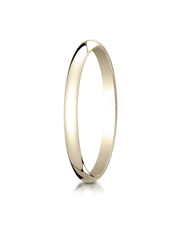 Benchmark 14K Yellow Gold 2mm Slightly Domed Traditional Oval Wedding Band Ring (Sizes 4 - 15 )