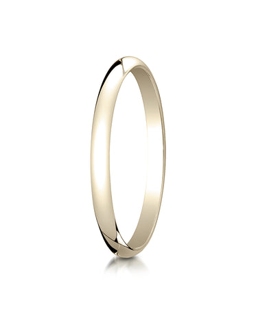 Benchmark 10K Yellow Gold 2mm Slightly Domed Traditional Oval Wedding Band Ring (Sizes 4 - 15 )