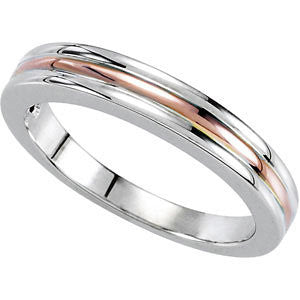 14K White & Rose Gold Band, Size 7