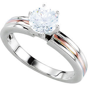 14K White & Rose Gold Band, Size 7