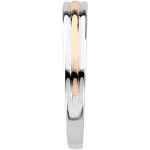 14K White & Rose Gold Band, Size 7
