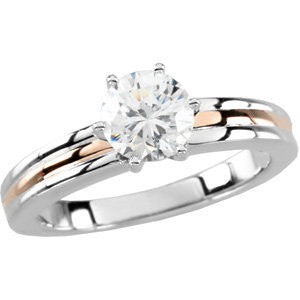 14K White & Rose Gold Band, Size 7