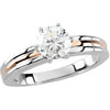 Wedding Band For Matching Engagement Ring in 14K Rose and White Gold (Size 6)