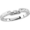 14k White Gold Hand-Engraved Band, Size 7