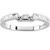 14k White Gold Hand-Engraved Band, Size 7