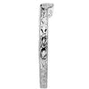 14k White Gold Hand-Engraved Band, Size 7