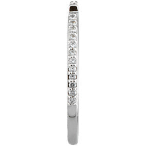 14k White Gold 1/8 CTW Diamond Band for 6X6MM Engagement, Size 7