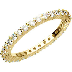 14k Yellow Gold 1 CTW Diamond Eternity Band Size 7