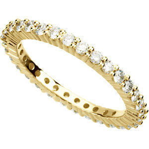 14k Yellow Gold 1 CTW Diamond Eternity Band Size 7
