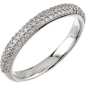Platinum 3/8 CTW Diamond Pavé Band, Size 7