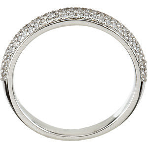 Platinum 3/8 CTW Diamond Pavé Band, Size 7