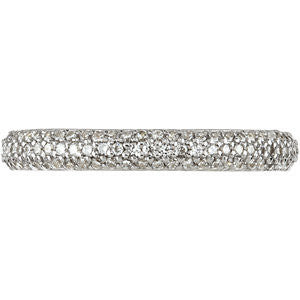 14k White Gold 3/8 CTW Diamond Pavé Band, Size 7