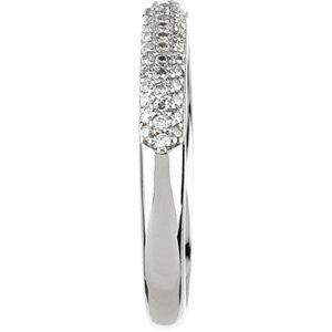 14k White Gold 3/8 CTW Diamond Pavé Band, Size 7