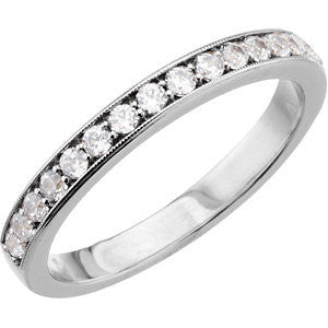 14k White Gold 1/3 CTW Diamond Band for 4.5 & 5mm Engagement , Size 7
