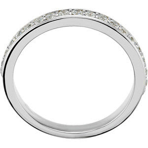 14k White Gold 1/3 CTW Diamond Band for 4.5mm Engagement , Size 7