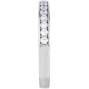 Platinum 1/3 CTW Diamond Band for 5.8 & 6.5mm Round Engagement Ring, Size 7