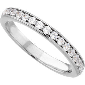 14k White Gold 1/3 CTW Diamond Band for 4.5 & 5mm Engagement , Size 7