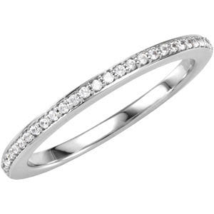 14k White Gold 1/8 CTW Diamond Matching Band, Size 7