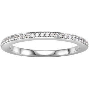 14k White Gold 1/8 CTW Diamond Matching Band, Size 7