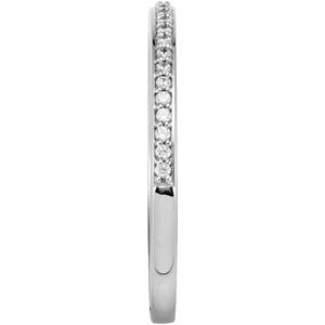 14k White Gold 1/8 CTW Diamond Matching Band, Size 7