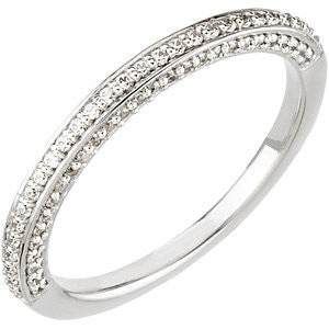 14k White Gold 3/8 CTW Diamond Band, Size 7