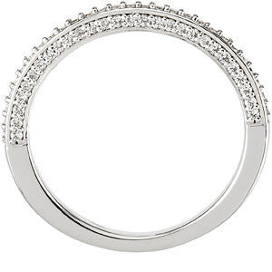 14k White Gold 3/8 CTW Diamond Band, Size 7
