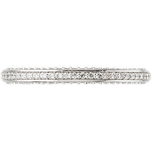 14k White Gold 3/8 CTW Diamond Band, Size 7