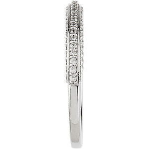 14k White Gold 3/8 CTW Diamond Band, Size 7