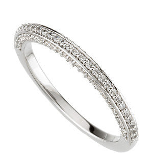 14k White Gold 3/8 CTW Diamond Band, Size 7