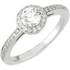 14k White Gold 3/4 ctw. Diamond Halo-Style Engagement Ring, Size 7