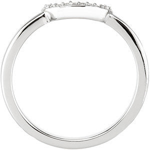 14k White Gold .05 CTW Diamond Halo-Style Engagement Ring or Matching Band, Size 7