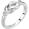 Diamond Knot Ring in 14K White Gold (Size 6)