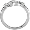 14k White Gold Diamond Knot Ring, Size 7