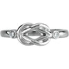 14k White Gold Diamond Knot Ring, Size 7