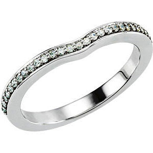 14k White Gold 1/8 CTW Diamond Band, Size 7