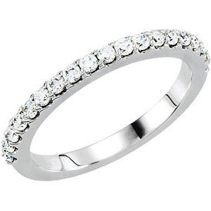 14k White Gold 3/8 CTW Diamond Band for 5.2mm Engagement, Size 7