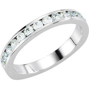 Platinum 1/2 CTW Diamond Band for 6.5mm Engagement, Size 7