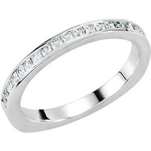 Platinum 1/2 CTW Diamond Straight Band, Size 7