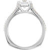 Continuum Sterling Silver Cubic Zirconia & 1/4 CTW Diamond Engagement Ring , Size 7