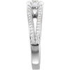 Continuum Sterling Silver Cubic Zirconia & 1/4 CTW Diamond Engagement Ring , Size 7