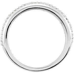 14k White Gold 3/8 CTW Diamond Anniversary Band, Size 7