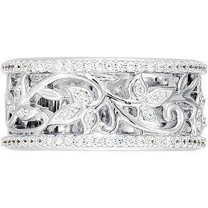 14k White Gold 3/8 CTW Diamond Anniversary Band, Size 7