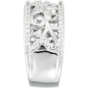 14k White Gold 3/8 CTW Diamond Anniversary Band, Size 7