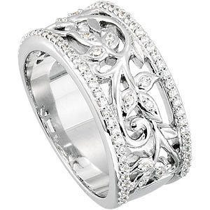 14k White Gold 3/8 CTW Diamond Anniversary Band, Size 7